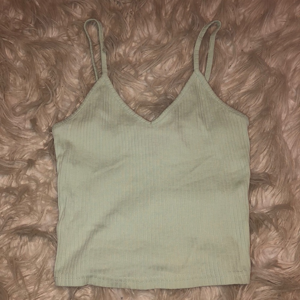 TopShop Aqua Spaghetti Strap Cropped Tank